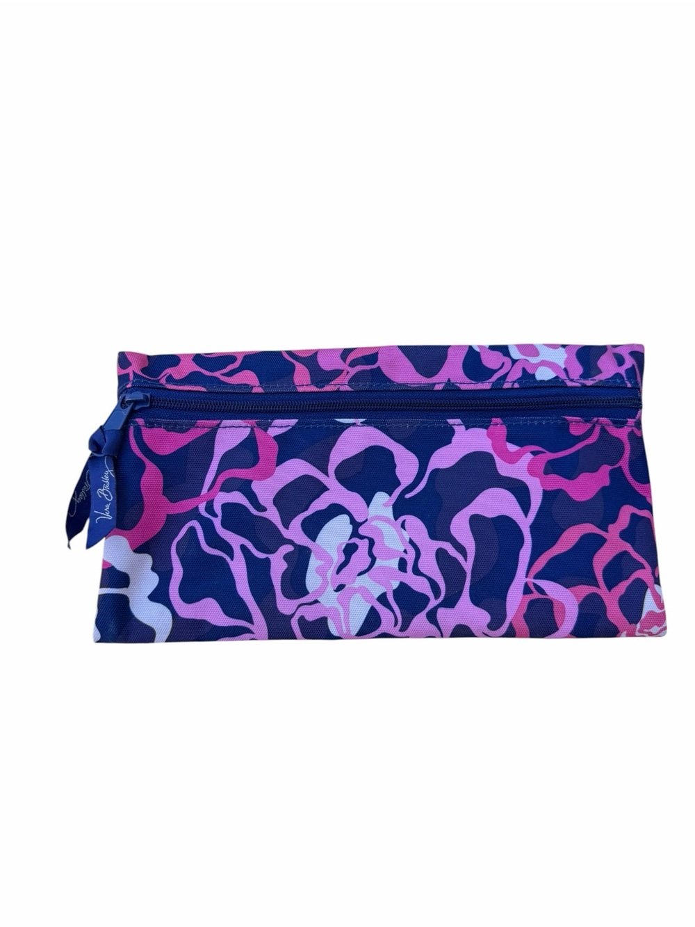 Vera Bradley Pink & Navy Floral Zip Pouch - Picture 1 of 2